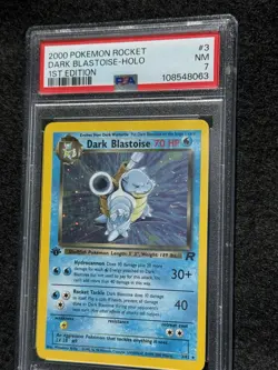 2000 VINTAGE POKEMON ROCKET DARK BLASTOISE HOLO 1ST EDITION #3 NM PSA 7 - Image 2