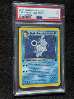 2000 VINTAGE POKEMON ROCKET DARK BLASTOISE HOLO 1ST EDITION #3 NM PSA 7 - Image 3