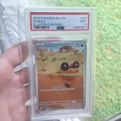 2025 POKEMON BLK EN-BLACK BOLT ILLUSTRATION RARE #135 SANDILE PSA 9 - Image 1