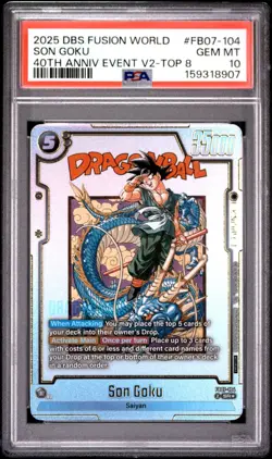 Bandai Dragon Ball Fusion World Son Goku FB07-104 SR Foil Promo PSA 10 - Image 1