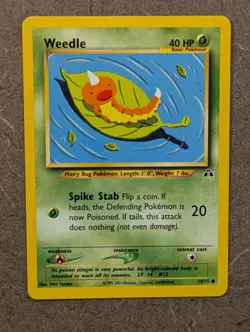 Pokemon Card 2000 WEEDLE 70/75 Neo Discovery Common NM - Image 1