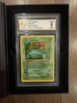 Venusaur 15/102 Pokemon Card Shadowless Base Set Holo 1999 - PSA 8 NM/MT - WOTC - Image 1