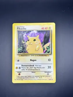 Pikachu 58/102 Common Base Set Unlimited Pokemon Lightly Played Deutsch - Image 1