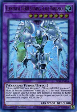 Yugioh! Elemental HERO Shining Flare Wingman - BLAR-EN054 - Ultra Rare - 1st Edi - Image 1