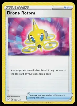 Drone Rotom 151/185 Uncommon Vivid Voltage Pokemon Near Mint - Image 1
