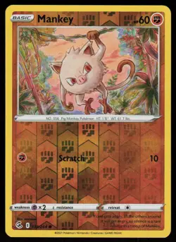 Mankey 133/264 Common Fusion Strike Pokemon Reverse Holo Lightly Played - Image 1