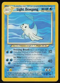 Light Dewgong 45/105 Uncommon Neo Destiny Pokemon Unlimited Damaged - Image 1