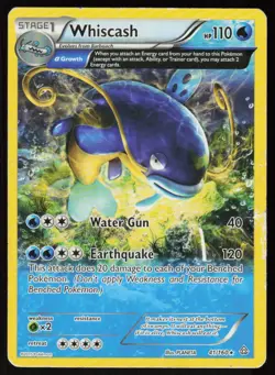 Whiscash 41/160 Rare Primal Clash Pokemon Damaged - Image 1