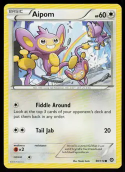 Aipom 90/114 Common Steam Siege Pokemon Near Mint - Image 1