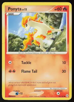 Ponyta 94/130 Common Diamond & Pearl Pokemon Damaged - Image 1