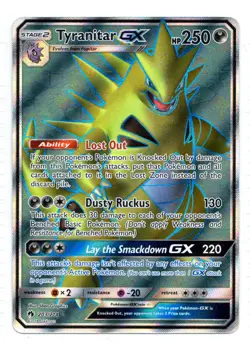 Tyranitar GX - 203/214 - Full Art Rare - Lost Thunder - Pokemon - NM - Image 1