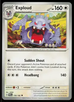 Exploud 150/182 Uncommon Paradox Rift Pokemon Near Mint - Image 1
