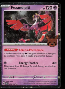 Fezandipiti (Cosmos Holo) 096/167 Trick or Trade BOOster 2024 Pokemon NM - Image 1