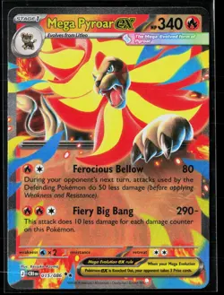 Mega Pyroar ex 015/086 Double Rare Holo Chaos Rising Pokemon NM - Image 1