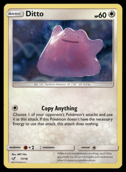 Pokemon TCG - Detective Pikachu - Ditto 17/18 Holo - P - Image 1