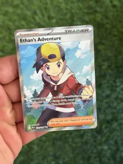 Pokemon TCG Ethan's Adventure Full Art Trainer Card 221/182 Destined NM/Mint - Image 1