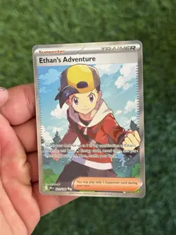 Pokemon TCG Ethan's Adventure Full Art Trainer Card 221/182 Destined NM/Mint - Image 2