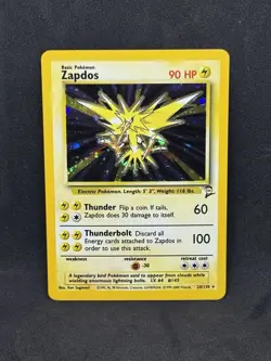 Zapdos 20/130 Base Set 2 Unlimited Rare Holo Pokemon Card WOTC 2000 LP - Image 1