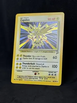 Zapdos 20/130 Base Set 2 Unlimited Rare Holo Pokemon Card WOTC 2000 LP - Image 2