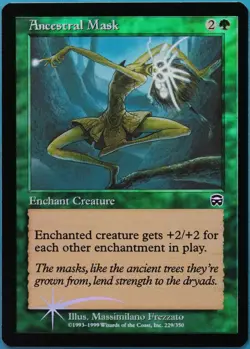 Ancestral Mask FOIL Mercadian Masques NM Green Common CARD (519386) ABUGames - Image 1