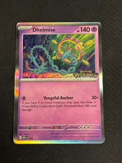 Pitch Black Prerelease Stamped Promo Card Dhelmise Black Star Promo NM MEP 084 - Image 1