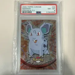Nidoran 2000 Topps Chrome TV Animation Edition #29 Card Graded PSA 8 - Image 1
