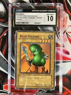 2002 Yu-Gi-Oh! Bean Soldier Tournament Pack 1 TP1 Common CGC 10 GEM MINT - Image 1