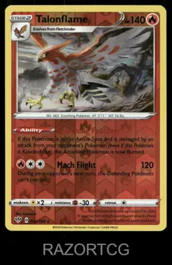 TALONFLAME 032/189 R DARKNESS ABLAZE POKEMON REVERSE HOLO NM/M - Image 1