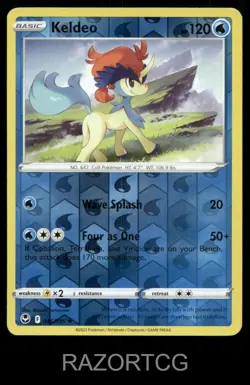 KELDEO 046/195 R SILVER TEMPEST POKEMON REVERSE HOLO NM/M - Image 1