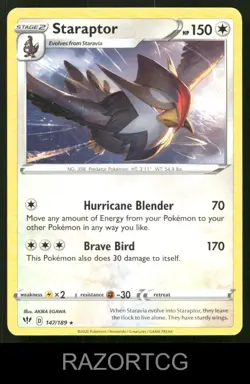 STARAPTOR 147/189 R DARKNESS ABLAZE POKEMON NM/M - Image 1
