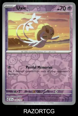 UXIE 078/191 C SURGING SPARKS POKEMON REVERSE HOLO NM/M - Image 1