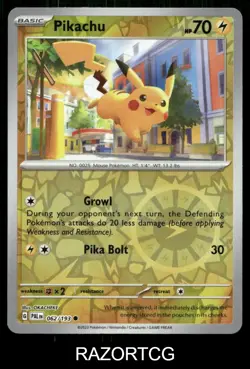PIKACHU 062/193 C PALDEA EVOLVED POKEMON REVERSE HOLO NM/M - Image 1