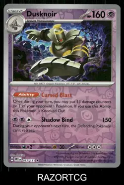 DUSKNOIR 037/131 R PRISMATIC EVOLUTIONS POKEMON REVERSE HOLO NM/M - Image 1