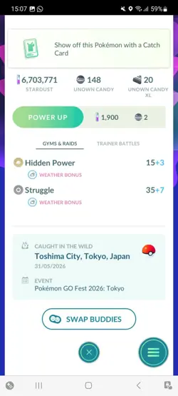 Pokemon Go Shiny Unown M - Image 2