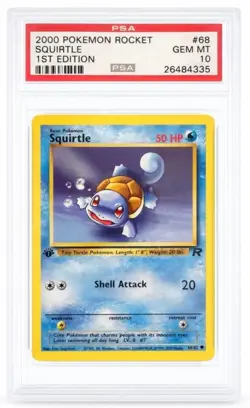 2000 Pokemon Team Rocket 1st Edition Squirtle #68 PSA 10 GEM MINT WOTC Vintage - Image 1