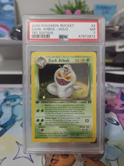 POKEMON TCG ROCKET #2 DARK ARBOK-HOLO 1ST EDITION PSA 7 - Image 1