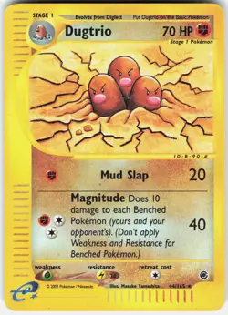 Pokemon Dugtrio 44/165 Rare Expedition Base Set Pokemon Reverse Holo LP - Image 1