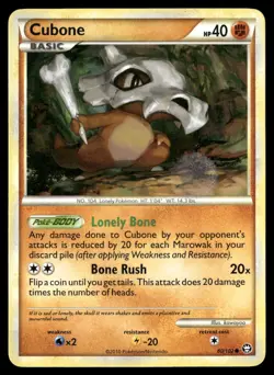 Cubone 60/102 Common HGSS Triumphant Pokemon MP - Image 1