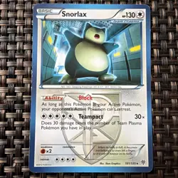 Pokemon Snorlax Team Plasma 101/135 Plasma Storm Regular Card - Image 1