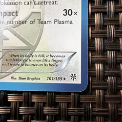 Pokemon Snorlax Team Plasma 101/135 Plasma Storm Regular Card - Image 3