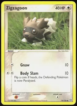 Emerald Zigzagoon 74/106 Common Pokemon MP - Image 1