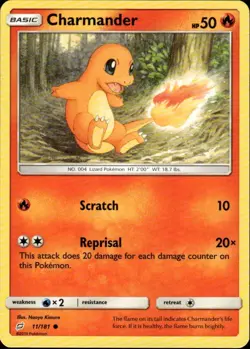 Charmander 11 Common SM Team Up 11/181 Fire Pokemon Card - Image 1