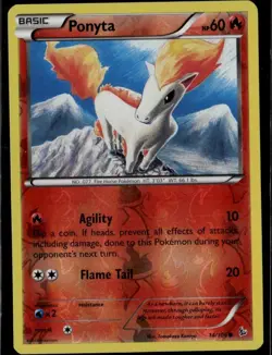 Ponyta Common XY Flashfire 14/106 Fire Reverse Holo Pokemon Card - Image 1