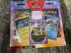 Pokemon 3 Foil Cards Latios Zekrom & Palkia. Metallic Coin & 2 Booster Packs. - Image 1