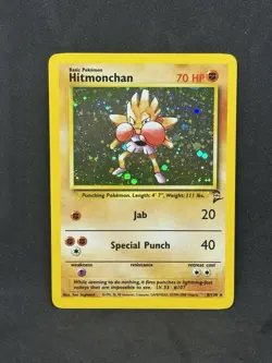 Hitmonchan 8/130 Holo Rare Base Set 2 Pokemon Lightly Played - Image 1