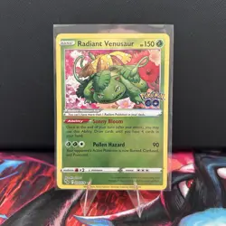 Pokemon Cards Radiant Venusaur 004/078 Holo Pokemon GO Radiant Rare NM - Image 1