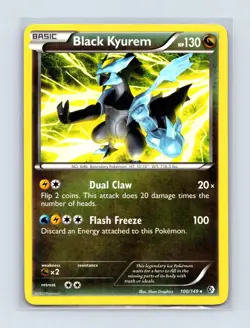 Black Kyurem 100/149 Rare Boundaries Crossed Pokemon Lightly Played - Image 1
