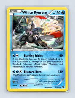 White Kyurem 21/124 Holo Rare Fates Collide Pokemon Holo Near Mint - Image 1