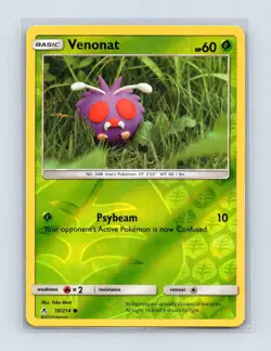 Venonat 10/214 Common Unbroken Bonds Pokemon Reverse Holo Lightly Played - Image 1