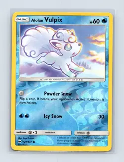 Alolan Vulpix 27/147 Common Burning Shadows Pokemon Reverse Holo Lightly Played - Image 1